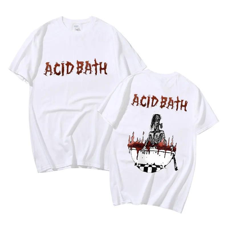 Rock Band The Acid Bath Demos Album Double Sided Print T-shirts Men Vintage Gothic T Shirt Summer Male Casual Oversized Tshirt