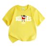 Kids Boys Girls Crew Neck Short Sleeve 100% Cotton T-Shirt, Cute Cartoon Funny Character Printed Casual Soft Breathable Summer Top Tee for Children Da