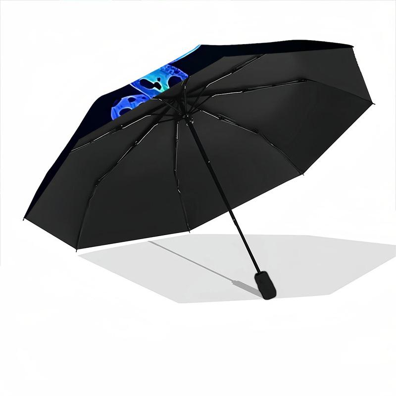 1PC Frog, Poison Dart Frog Automatic Windproof Umbrella 8 Rib Portable Folding Black Iron Frame for Outdoor, Beach, Travel, Beach Umbrella,S32