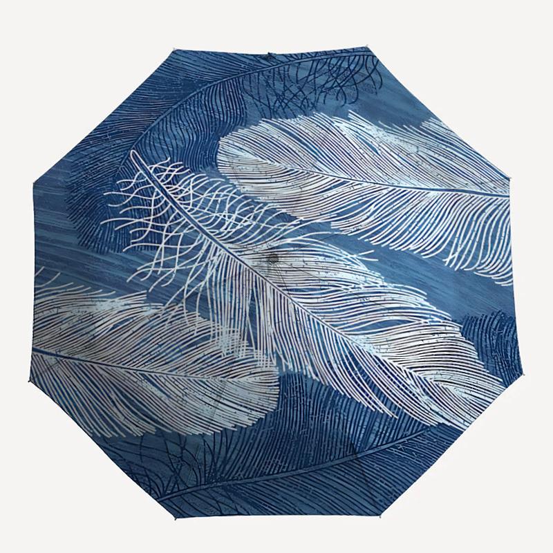 

1pc Feather Circle Automatic Open/Close Umbrella with One Touch Button,, Windproof Design Lightweight Portable Umbrella for Women & Men6122