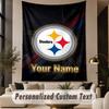 Custom Text Tapestry Pittsburgh Steelers Print Wall Tapestry Indoor Living Room Wall Decor