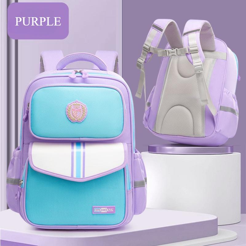 Trendy England School Bags for Primary School Students Grade 1-3-6 Scientific Spinal Protection Oxford Waterproof Backpack Unisex Multi-layer Book Bag
