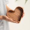 Wooden Serving Trays Stackable Candy Dish Heart-Shaped Nut Snack Tray Multi-tiered Platters for Coffee Table Rustic Home Decor