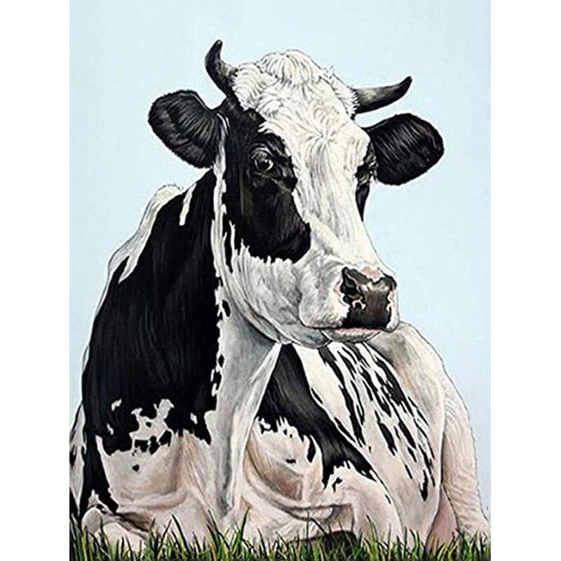 Noua pictură cu diamant 5D bricolaj, bovine, broderie cu diamante, animale, punct de cruce, găurit rotund complet, meșteșuguri, decorațiuni pentru acasă, cadou manual