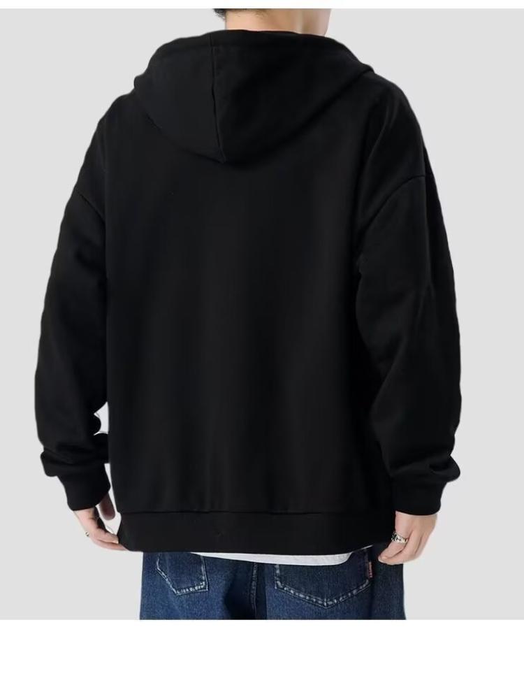 Cardigan Hoodie Men's Autumn New Style Men's Zipper Jacket Plus Size Casual Hooded Jacket