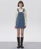 Plack Woman Denim Overalls Mini Skirt M75 Mid Blue