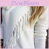 Elegante Cardigan Poncho Sciarpa da Donna con Frange Irregolari e Design Classico