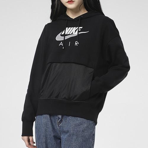 Nike Women's Casual Sports Logo Pullover Hoodie in Black