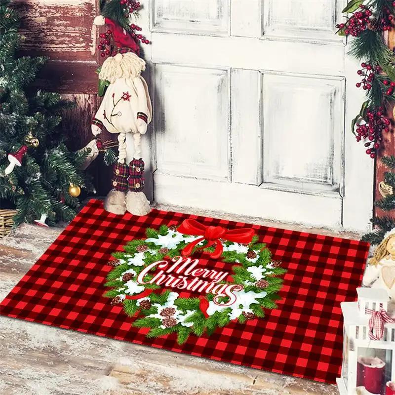 VIKAMA Christmas Decorative Floor Mat, Entrance Welcome Mat, Indoor and Outdoor Carpet, Home Decoration, Happy New Year 2026