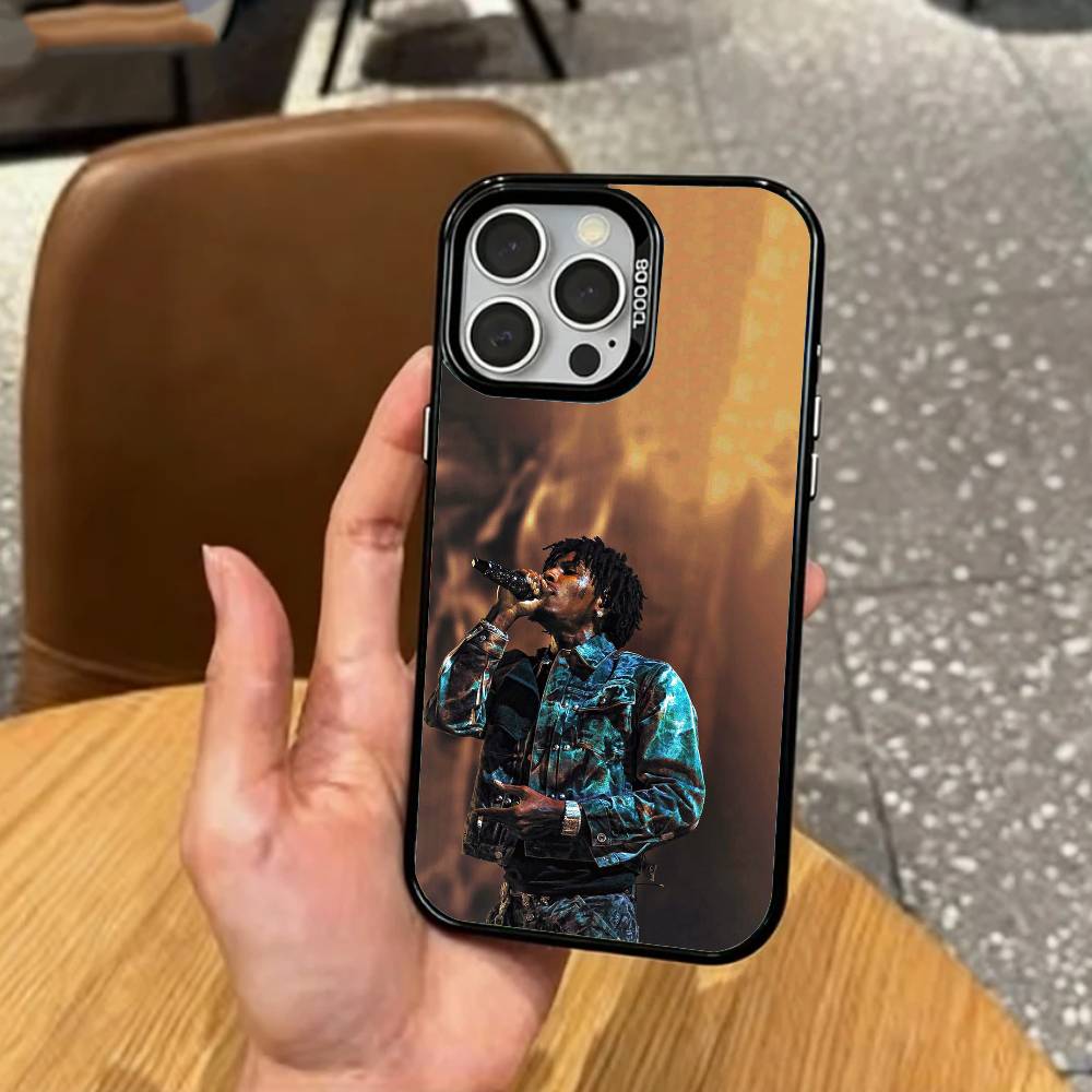 Rapper YoungBoy Never Broke Again   Phone Case For iPhone17,16,15,14,13,12,11 Plus,Pro Max Colored Silver Plated Inside Cover