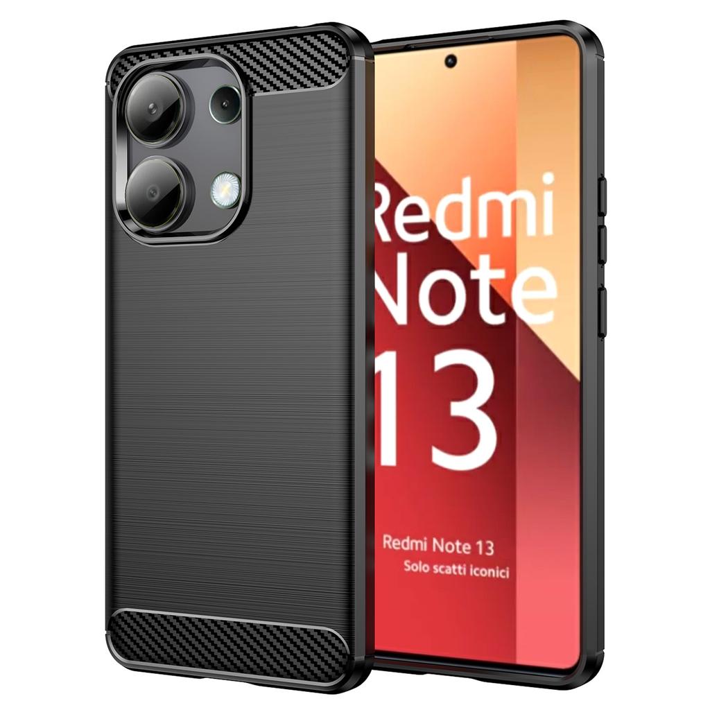Pour Xiaomi Redmi Note 13 4G Étui TPU Texture Fibre de Carbone Housse de Téléphone Mobile
