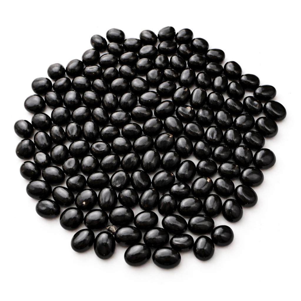 AAA+ Black Onyx Cabochon, Oval Flat Back Calibrated Gemstone for Jewelry Making