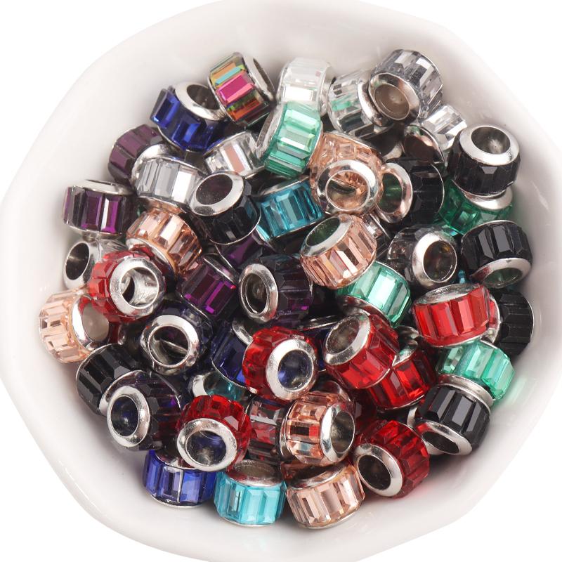 20pcs Resin Beads Diamond Shape Big Hole Round Loose Spacer Beads For DIY Jewelry Making Bracelets Necklace Earrings Accessories