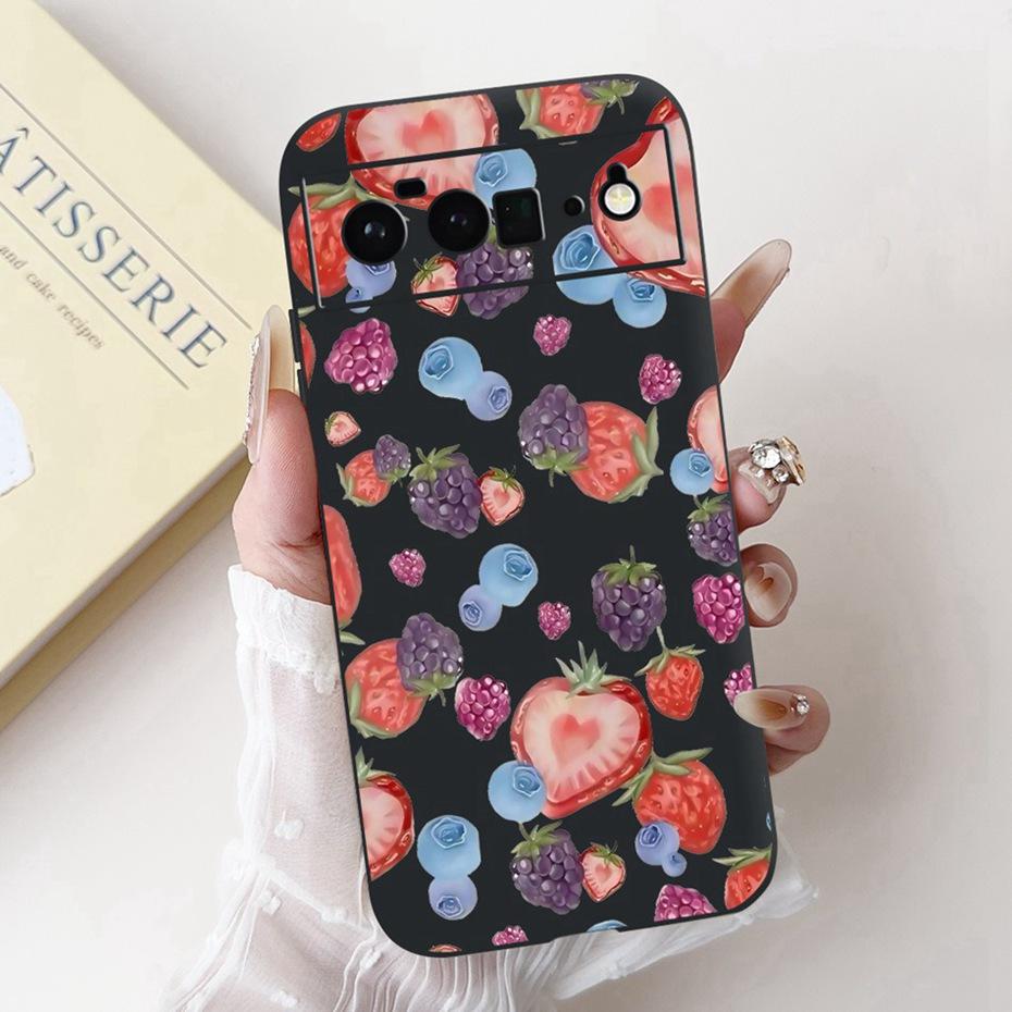 Beautiful Floral Painting Phone Case For Google Pixel 6 Pro 6a Black Silicone Soft Cover For Google Pixel6 6a 6Pro Cases Bumpers