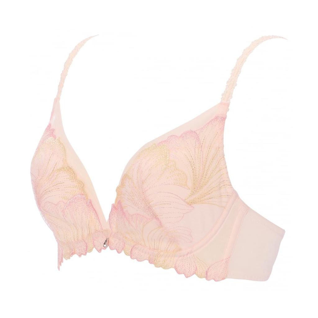 AMOSTYLE BY Triumph Deep V Bra Mermaid Shell M001 Size E75 (Unpadded) (Beige)