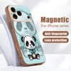 Blue Coat Panda Pattern Case For iPhone 17 Pro Max Magnetic For Magsafe Skin Feeling Cover For iPhone 16 15 14 13 Pro Max