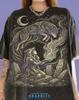 Wolf Spirit Fire Shaman Woman Dark Fantasy Comfort Colors® T-Shirt, Occult Norse Tee