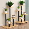 Movable Iron Art Flower Stand with Wheels