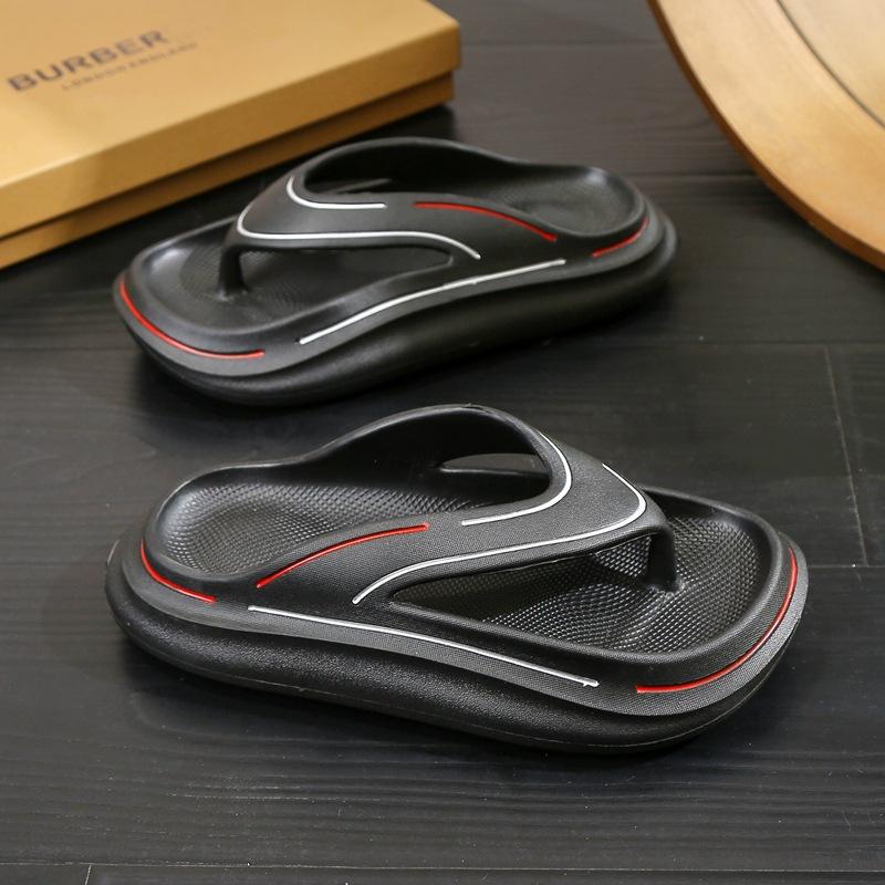 

Модные мужские летние шлепанцы, домашние уличные туфли на платформе, мягкая толстая подошва из ЭВА, мужские женские пляжные тапочки, модные сандалии для пар 36-37 чёрный