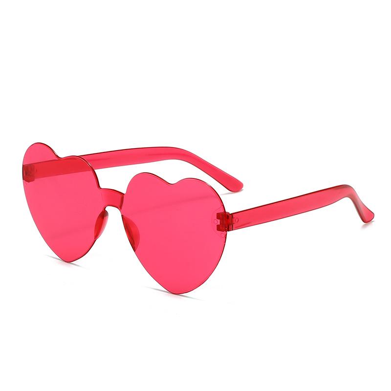 Exaggerated Peach Heart One-Piece Sunglasses – Candy Color for Parties and Performances