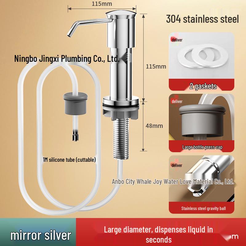 Dish Soap Dispenser with Extension Tube for Kitchen and Vegetable Wash