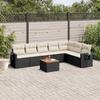 VidaXL Garden Lounge Set with Cushions 8 Pcs, Patio Sofas, Patio Furniture Set, Outdoor Furniture, Black 3256924