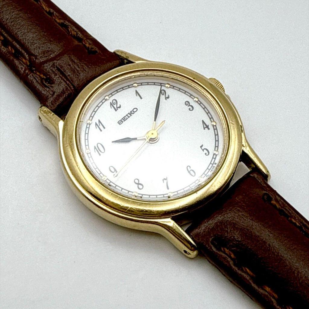 Used C178 [Working, 1997 Vintage, New Belt] SEIKO Quartz White Dial Ladies Watch