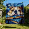1pc Bookish Bulldog Outdoor Soft Polyester Flannel Throw Blanket Versatile for All Seasons , Soft , Cozy , Warm All Season Quilted Throw ,