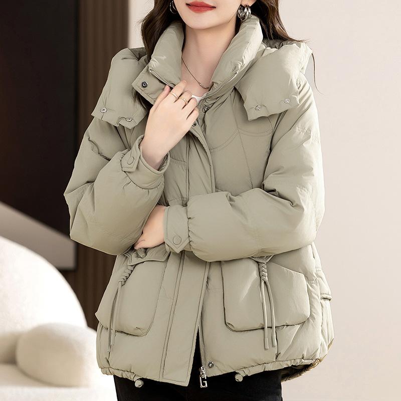Down Cotton Coat for Women Winter New Short Style Korean Style Loose Hooded Thickened Coat Cotton Jacket