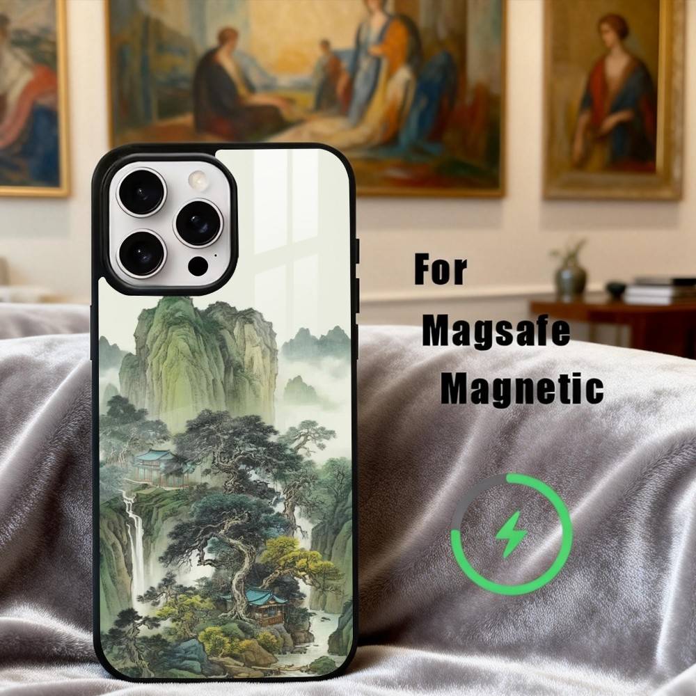 C-Chinesisch-E l-Landschaft-E Handyhülle Für iPhone 17,16,15,14,13,12,Plus,Pro,Max für Magsafe Magnetisches Kabelloses Laden