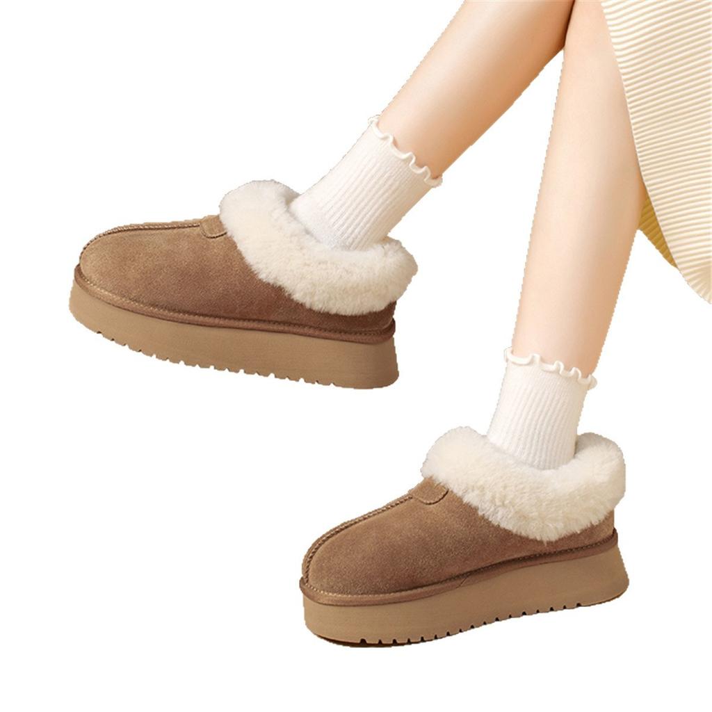 New short boots women's winter snow boots home home warm plush non-slip outer wear bag heel cotton shoes