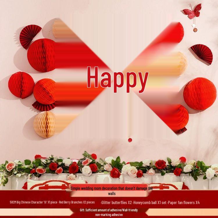 Doppeltes Glück Hochzeitszimmer Deko Set: Wandtattoos für das Schlafzimmer eines Ehepaares