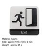 Pop Black Acrylic Creative Signage Exit Sign Wall Label Sticker Reminder Badge for Shopping Malls Cinemas Office Buildings Industrial Schools Hospital