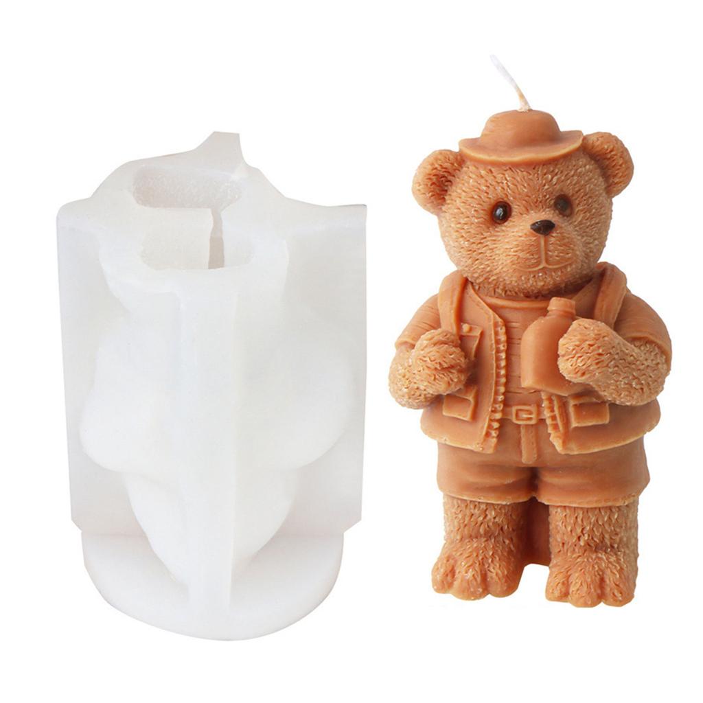 3D Bear Silicone Mould for Creative Candle Making Flexible and Easy to Clean Decoration for Craft and Decorations