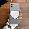 Heart Shape Suction Cup Phone Case for iPhone 12,11 Semi Transparent Matte Shockproof Soft TPU Cover