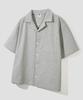 AGOD Open Collar Check Half Shirt [Beige]