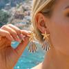 Exquisite Starfish Shell Dangle Earrings for Women Boho Imitation Pearl Gold Plated Earring Summer Beach Party Aesthetic Jewelry