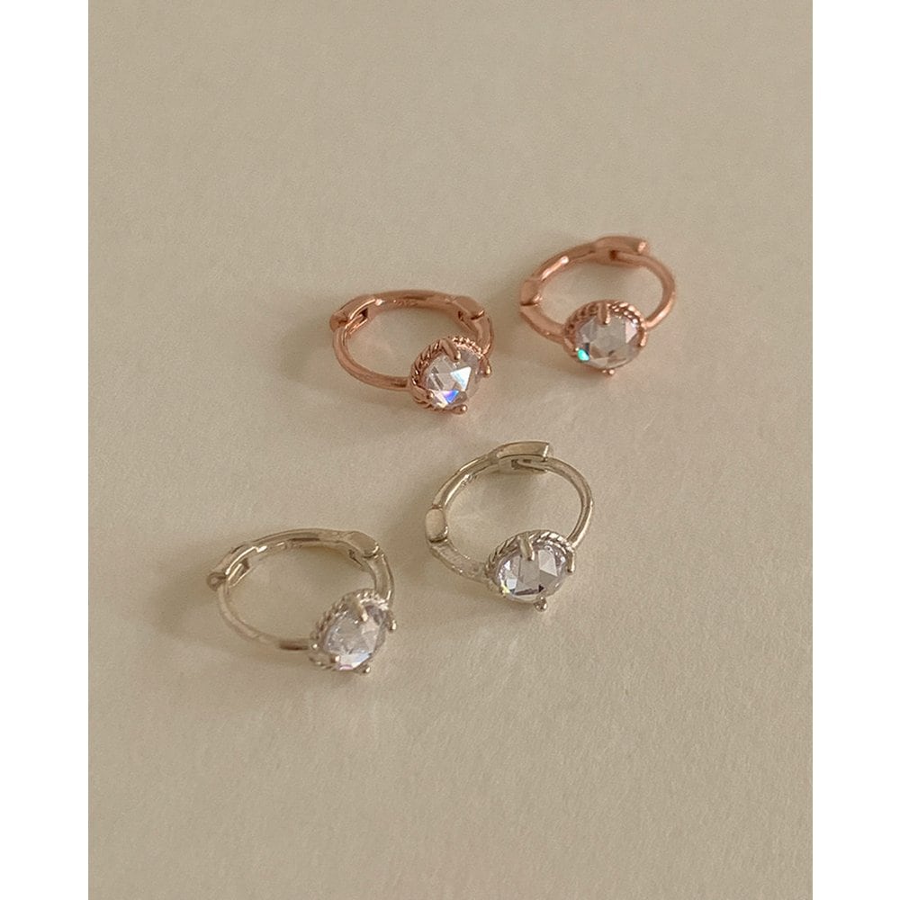 [4Xtyle] [925 Silver] Catcher Cubic Earrings E 136