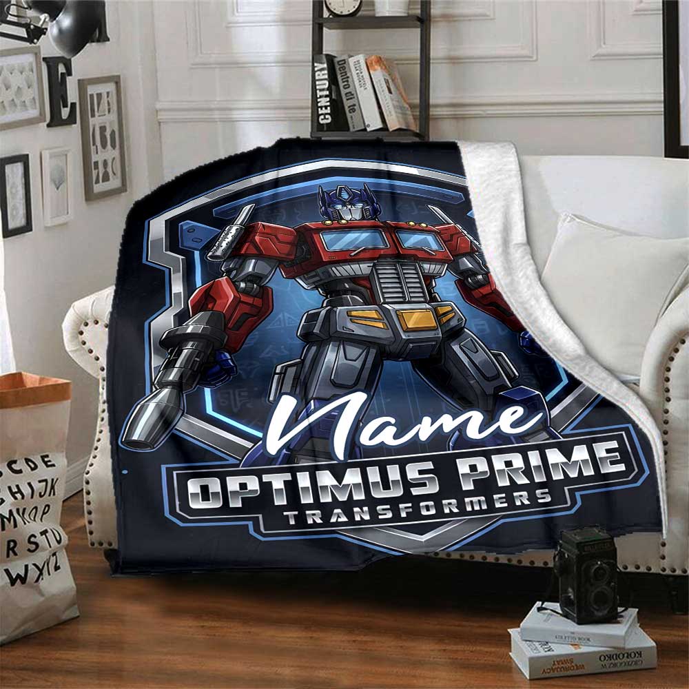 Love Transformers (11) Personalized Text Blanket Lightweight Personalized Blanket Durable Comfort Versatile for Nap Bed Office Home Decor