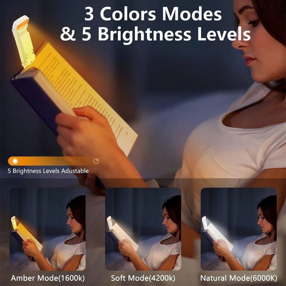 USB Rechargeable LED Reading Light Clip-on Read Lamp Compact Bookmark Night Light  Bedroom