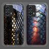 Art Black Golden Scale Texture Printed Tempered Glass Phone Case for Motorola Moto Edge 50 Fusion 40 Neo 30Pro G85 G84 G54 Cover