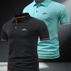 2 stuks Heren Outdoor Golf Polo - Korte Mouw & Kleurblok, Heren Sportshirts voor Business Casual Polo, Ademend voor Lente Zomer