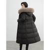 XueZhongFei Women's Hooded Fox Fur Collar Long Down Jacket