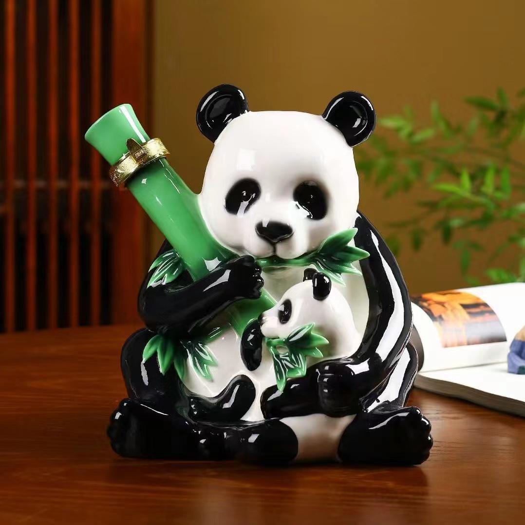 Коллекция «Панда» 5 Цзинь Керамическая винная бутылка из Цзиндэчжэня - Высококачественный герметичный винный кувшин для домашнего использования