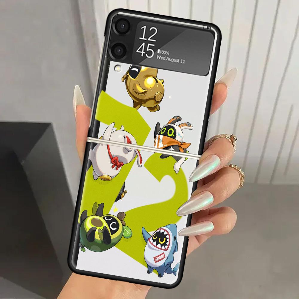 Zenless Zone Zero ZZZ Bangboo Hard PC Phone Case For Samsung Galaxy Z Flip 7 6 5 4 3 Black ZFlip7 ZFlip6 Flip5 Flip4 Flip3 5G Pr