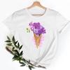 Tee Shirt T Fish Watercolor Printing Women Casual Fashion Tshirt Top Female Lady Clothes Short Sleeve Graphic T-shirts