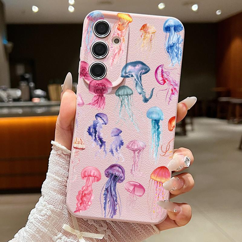 Sommer Meeres-Thema Handyhülle Für Samsung S26 S25 S24 Ultra S23 S22 S21 FE A15 A16 A17 A35 A36 A37 A54 A55 A56 A57 5G Lederstruktur Weiche Hülle