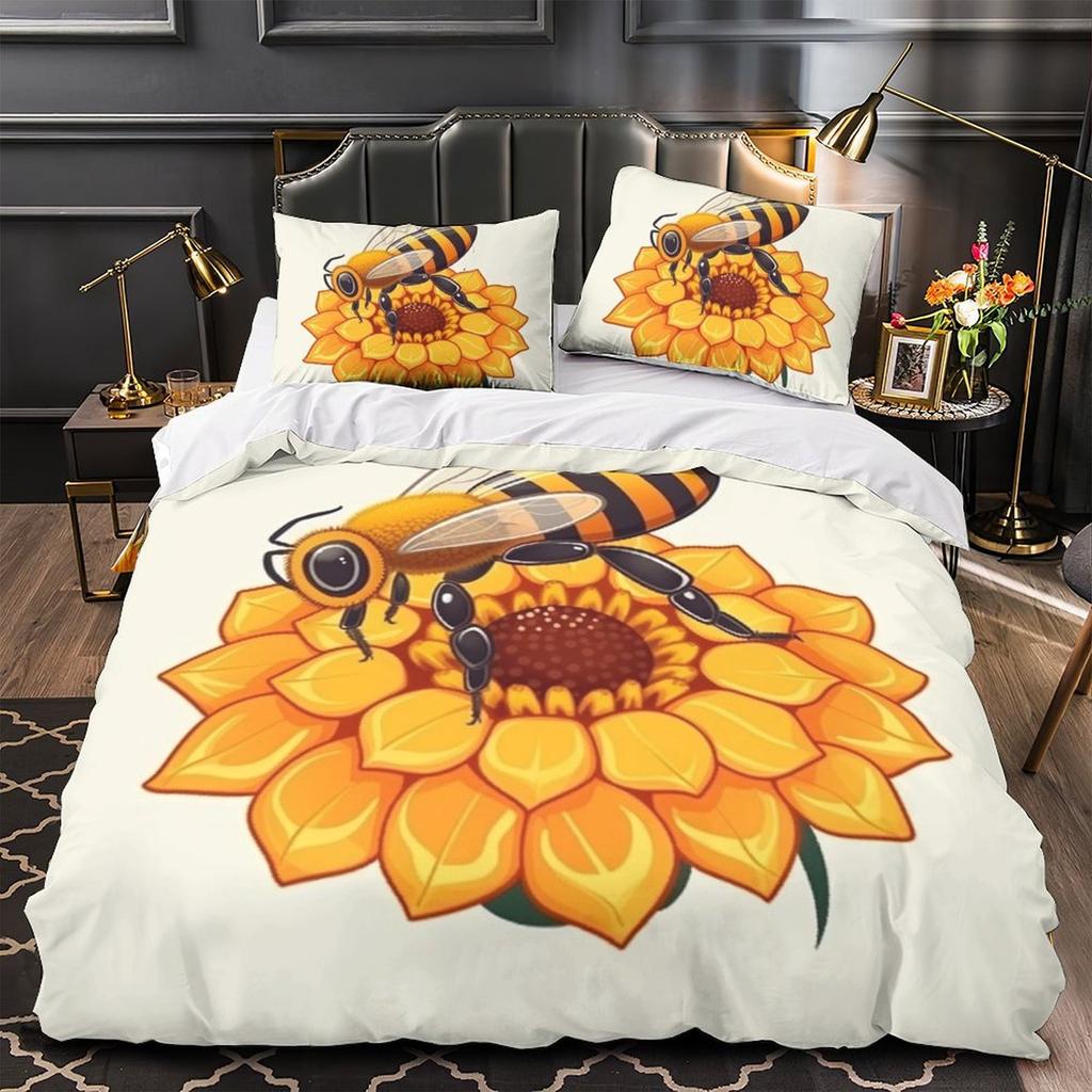 3D Digital Printing Hand-Painted Flower Series Quilt Cover Pillowcase Two Or Three-Piece Set Polyester Abraded
