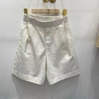 Pantalones capri de algodón lavado para mujer, pantalones cortos finos de primavera y verano, nuevos pantalones rectos holgados de cintura alta, adelgazantes, casuales, de pierna ancha