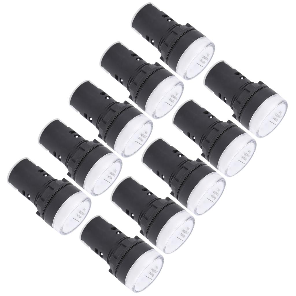10Pcs AD16‑22DS LED Signal Light White High Brightness Indicator Equipment AccessoryAC220V